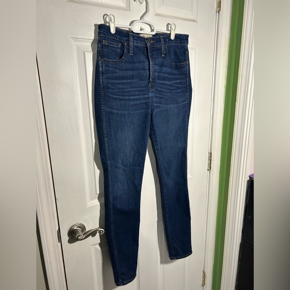 Madewell 10" High Rise Skinny Jeans Womens Size 29 medium/dark wash F4684 denim - Picture 2 of 14